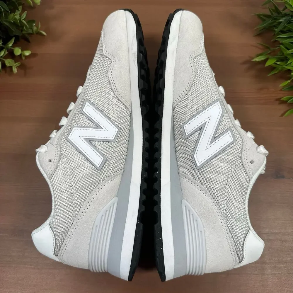 New Balance Women's 515 White Aluminum Grey Suede Sneakers 9